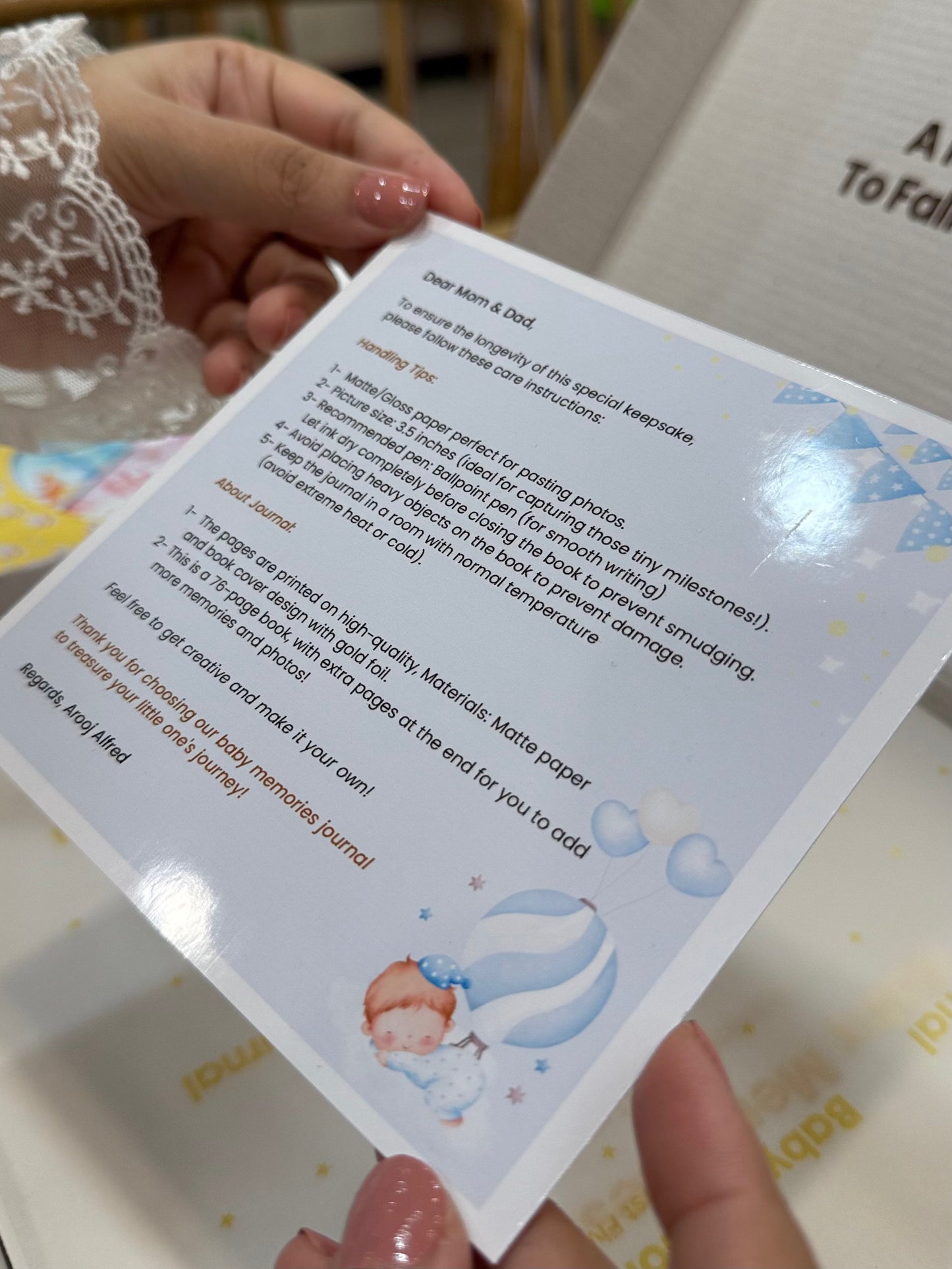 Baby Memories Journal Skyblue Color